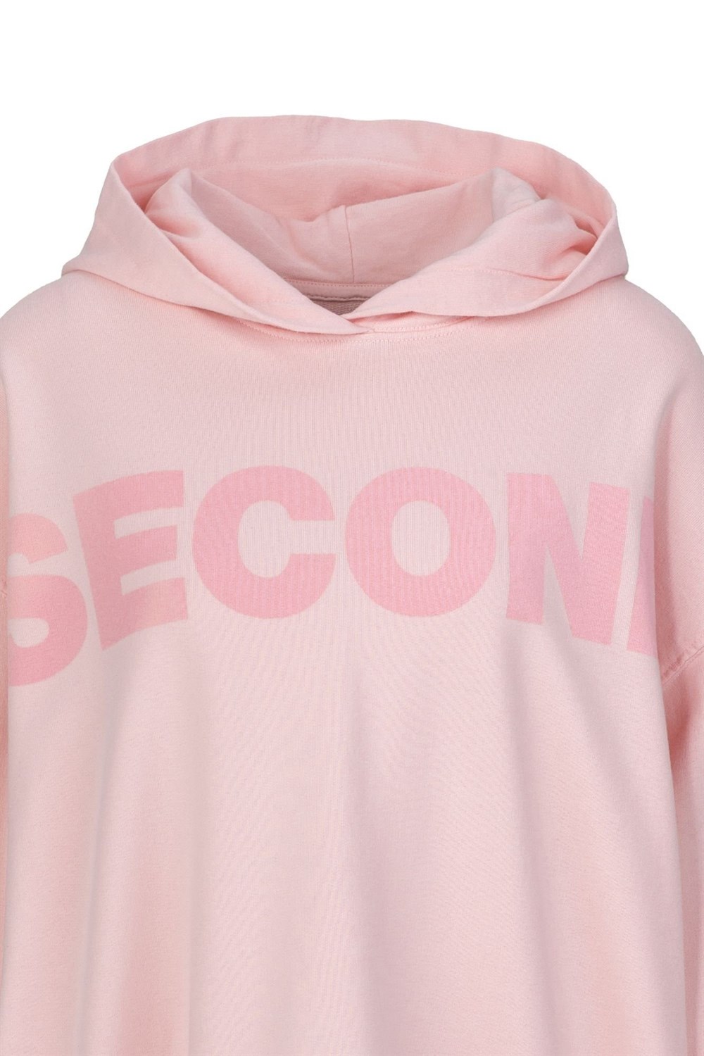 Oversize Secondlife Sweat Hoodie-Pembe