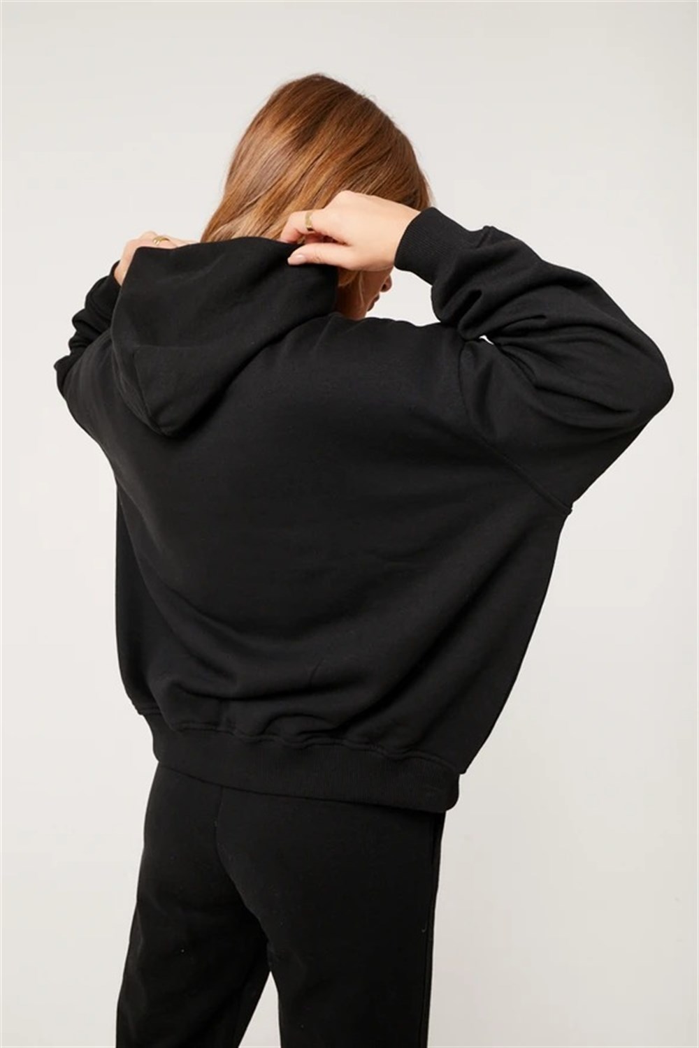 Oversize Sustaianable  Basic Sweat-Siyah