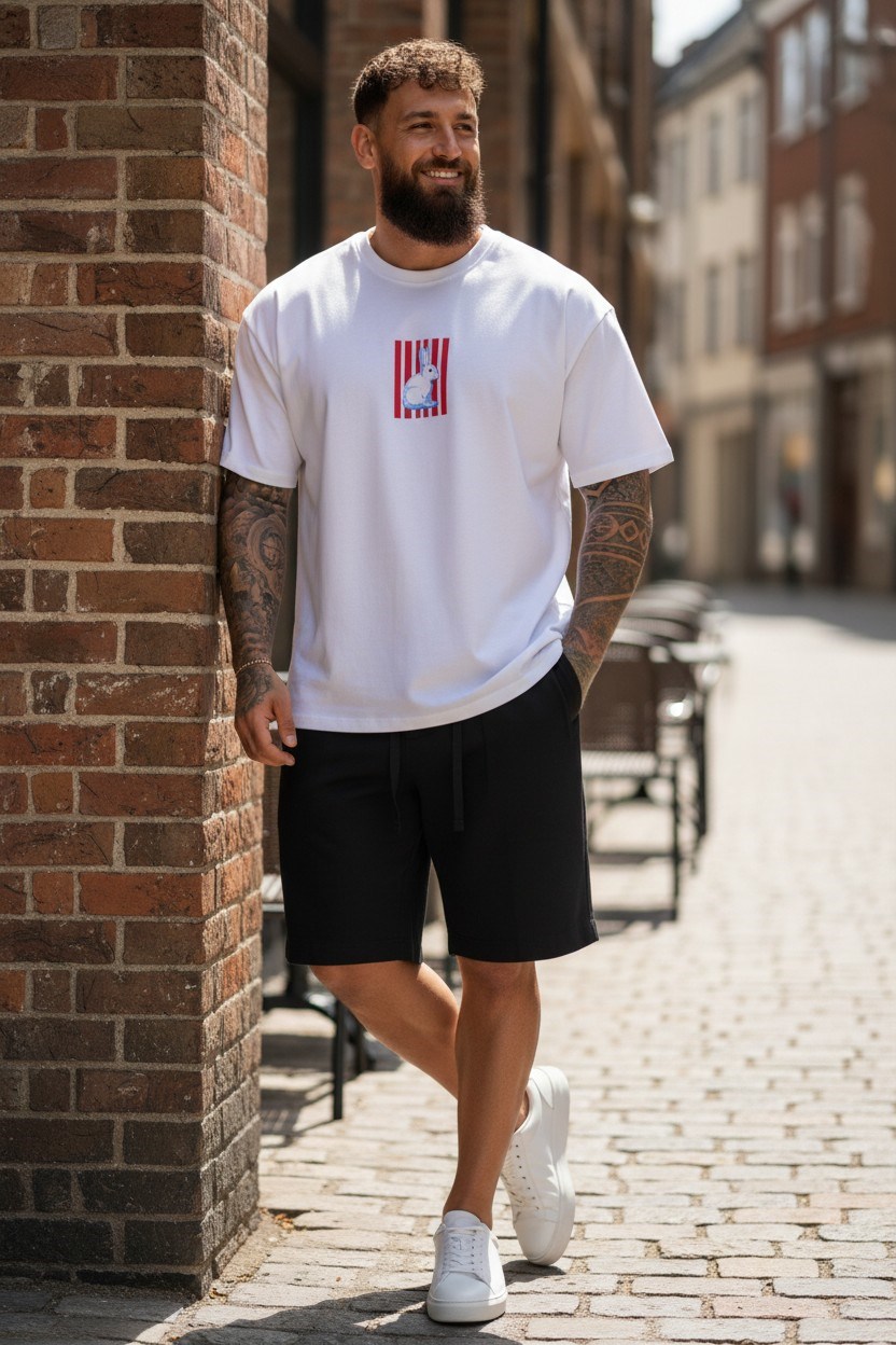 Oversize T shirt-Beyaz