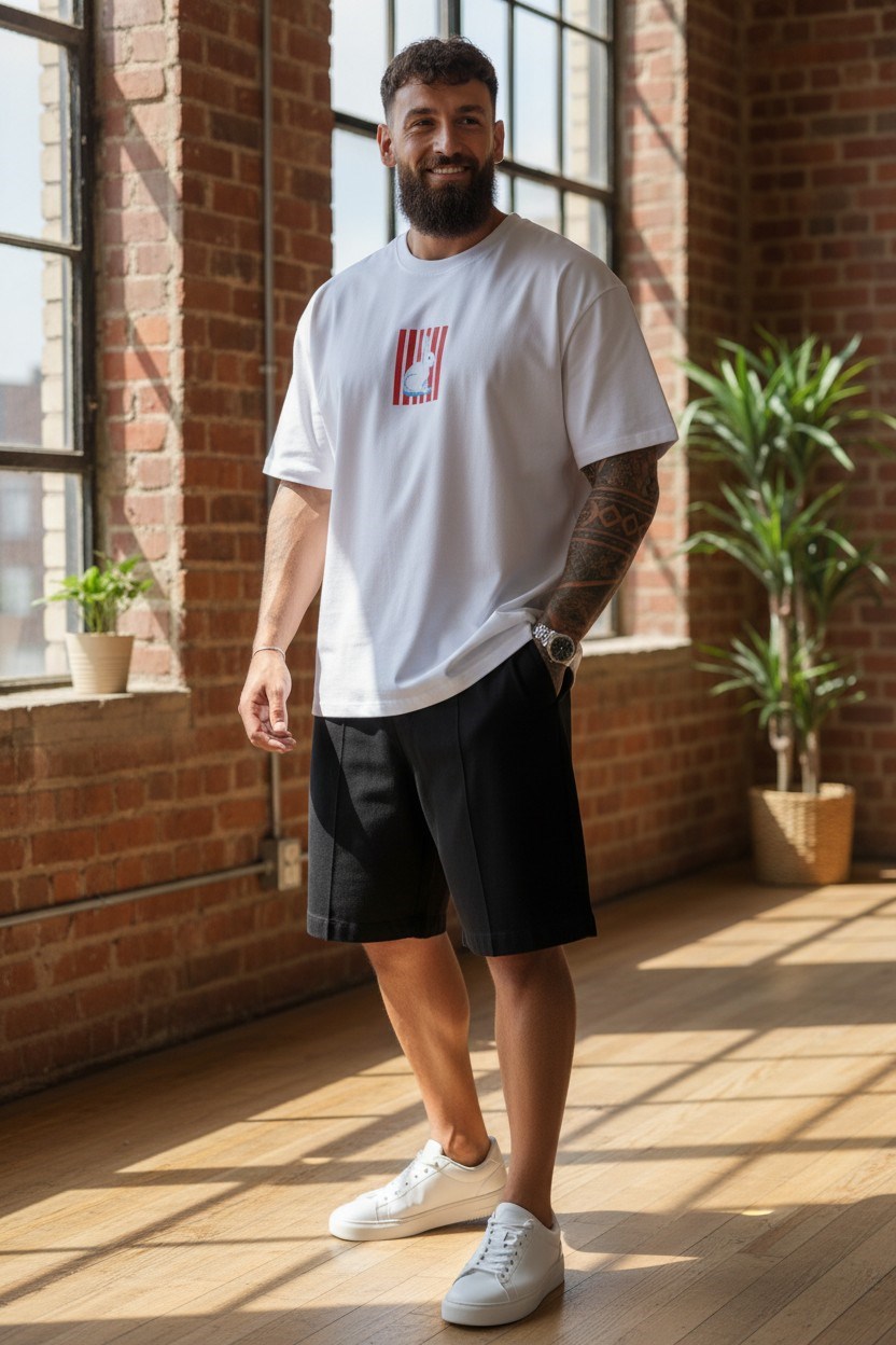 Oversize T shirt-Beyaz