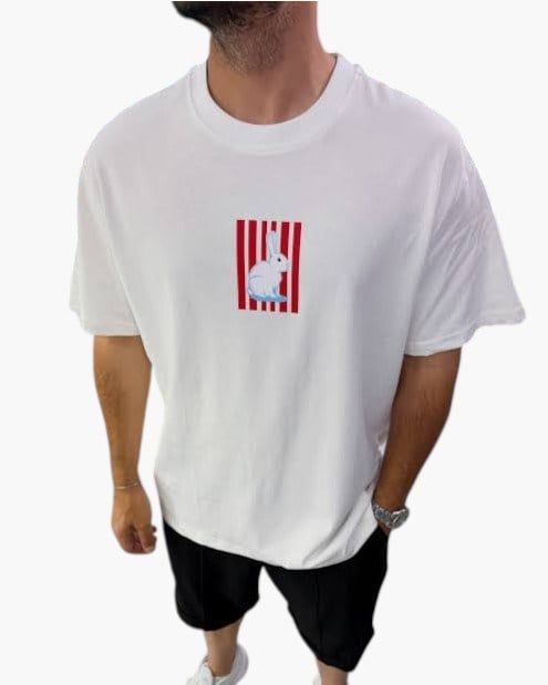 Oversize T shirt-Beyaz