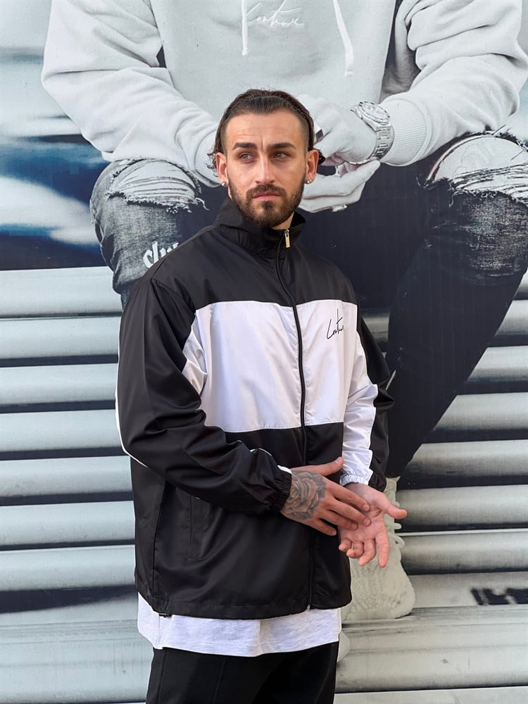 Oversize Unisex Sweat Yağmurluk-Siyah