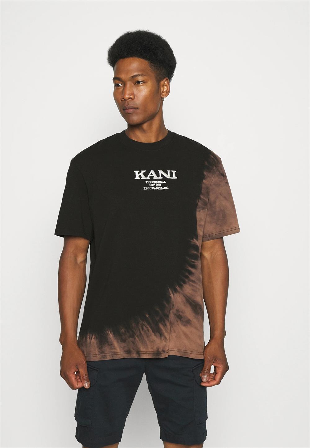 Oversize Yıkamalı  Logo  T shirt-Kahve