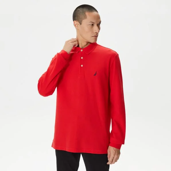 Polo Yaka Jersey Sweat-Kırmızı