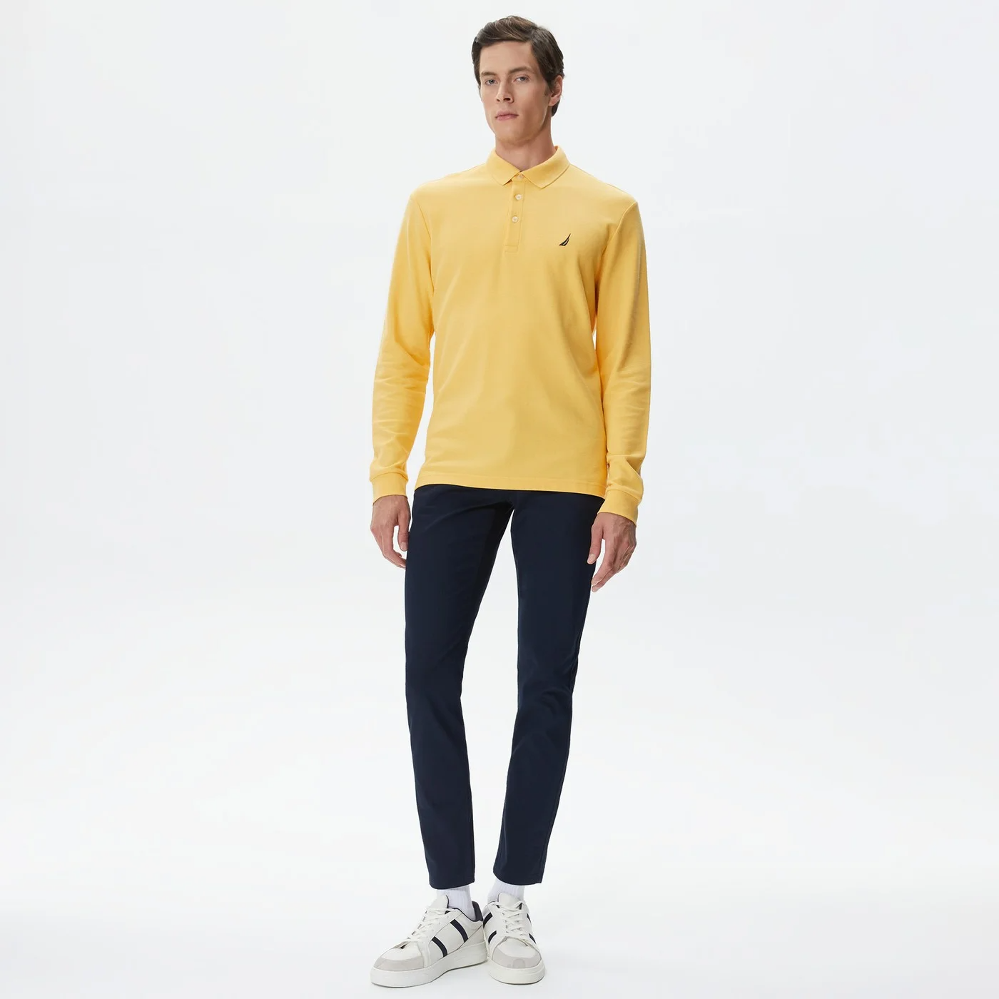 Polo Yaka Jersey Sweat-Sarı