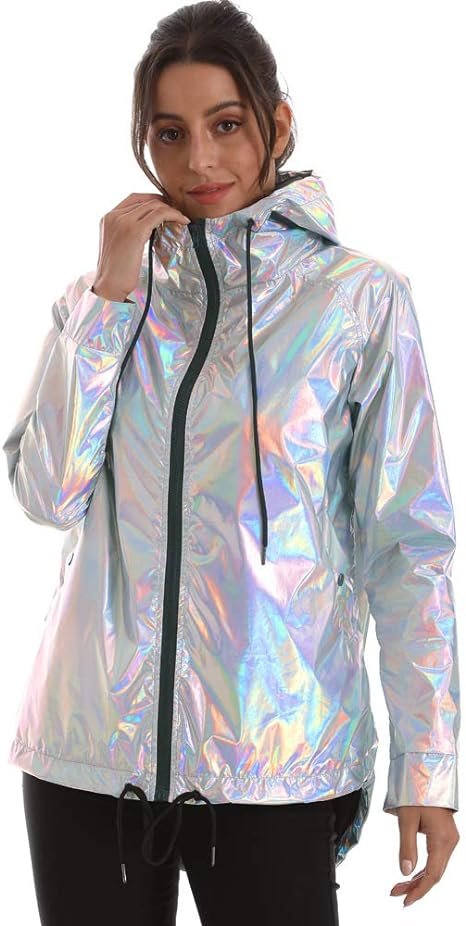 Reflektörlü Yağmurluk-Beyaz