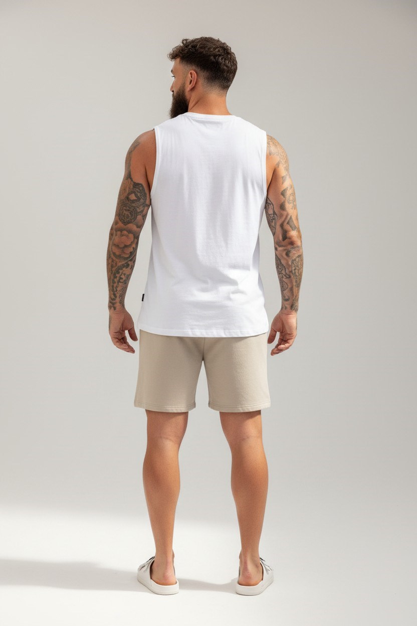 Restday Drop Armhole   Fitness Atlet-Beyaz