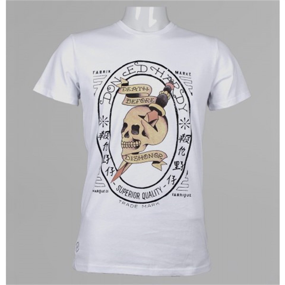 Skull Honor T Shirt-Beyaz
