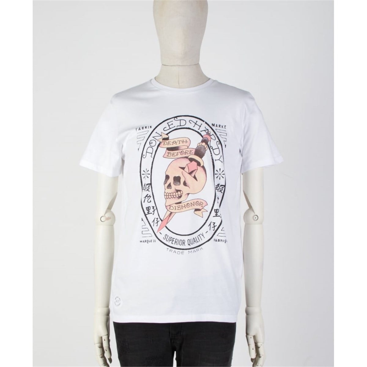 Skull Honor T Shirt-Beyaz