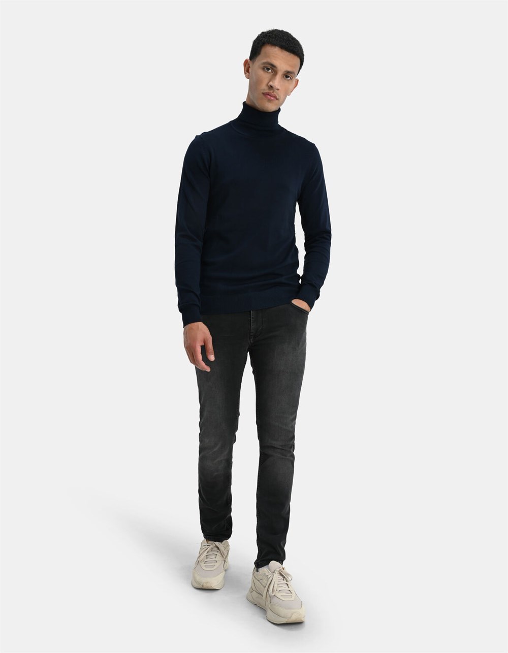 Slim Taşlamalı Jean-Antrasit