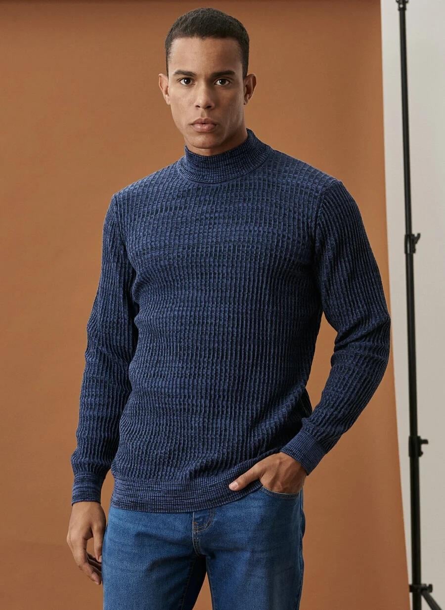 Special  L/S Balıkçı Triko Tshirt-Lacivert