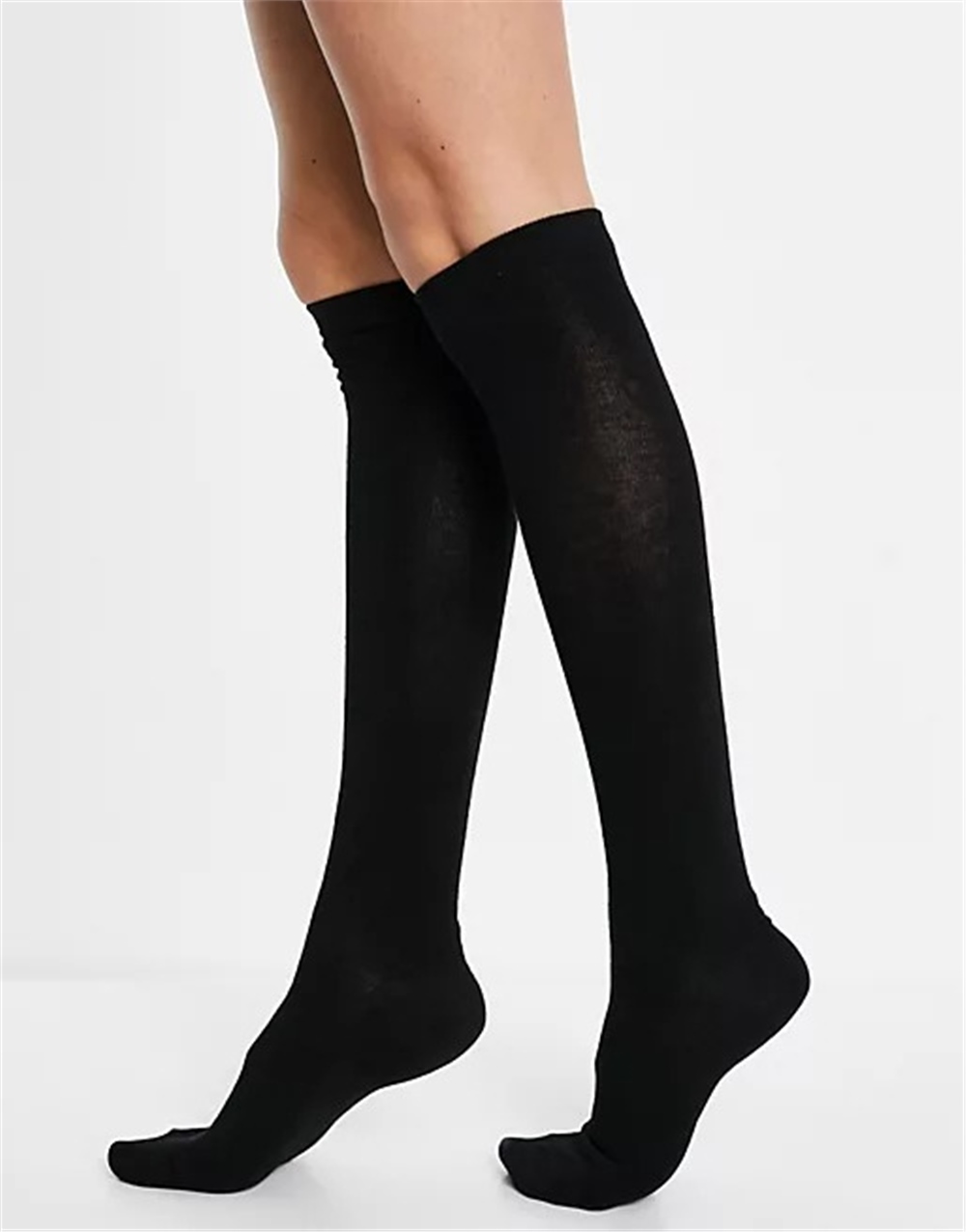 Unisex 4 Mevsim Pamuk Uzun Seyahat Çorabı 1 Çift-Siyah