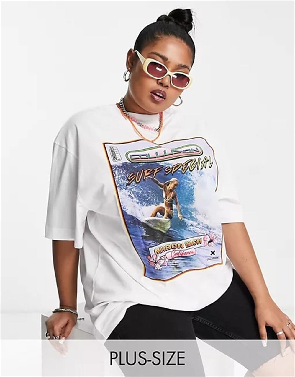 Unisex Oversize Surf Special shirt-Beyaz