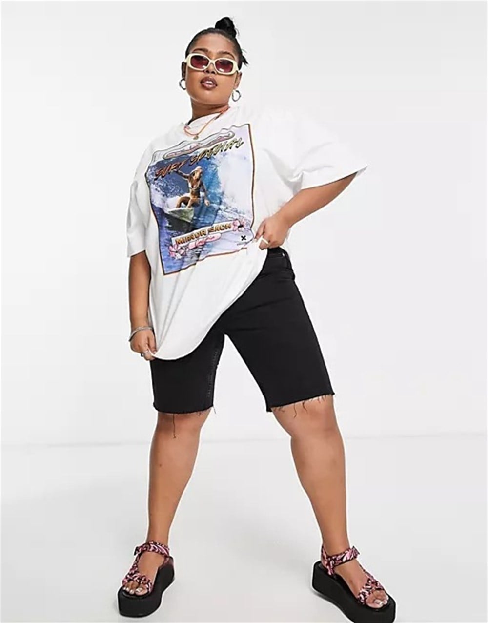 Unisex Oversize Surf Special shirt-Beyaz