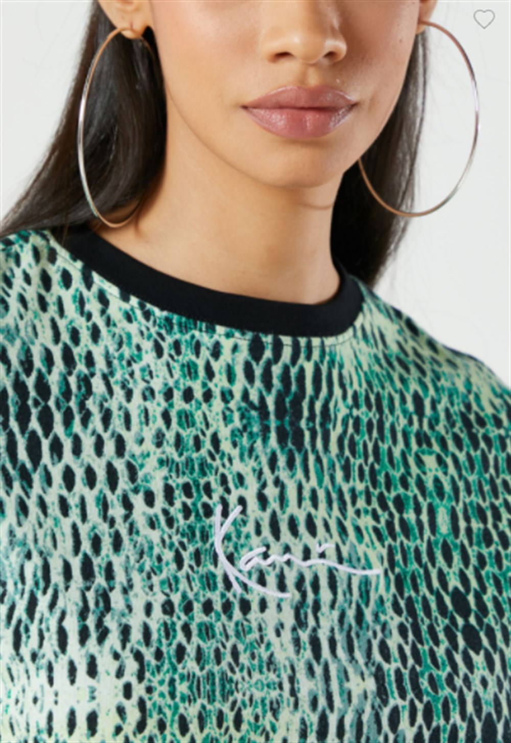 Unisex Oversize Yılan Baskılı  T shirt-Yeşil