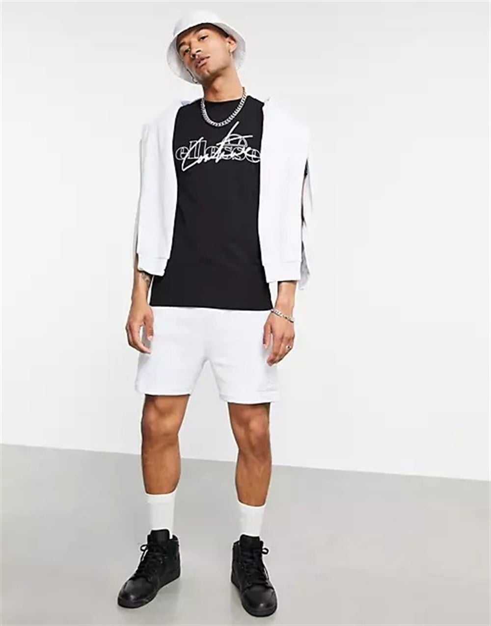 Unisex Slim Fit Baskılı T shirt-Siyah