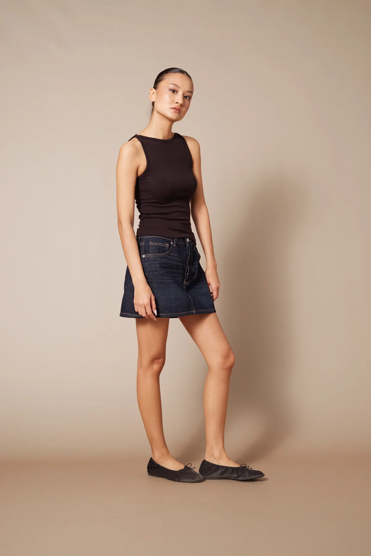 Yumuşak Dokulu Halter Top  Atlet-Kahve