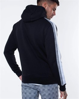 3Renk Kapişonlu Fermuarlı  Sweat-Siyah