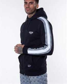 3Renk Kapişonlu Fermuarlı  Sweat-Siyah