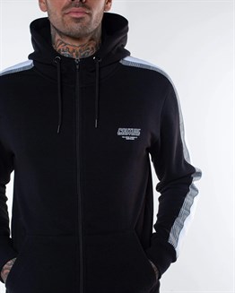 3Renk Kapişonlu Fermuarlı  Sweat-Siyah