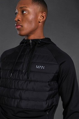 Aktive Gym Yarım Fermuarlı Hoodie Sweat-Siyah