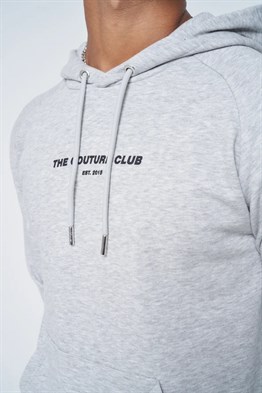 Arkası Baskılı Kapişonlu  Sweat-Gri