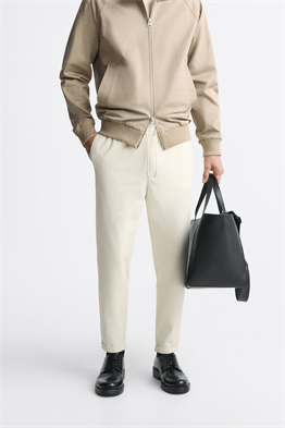 Basic İpli Jogger Pantolon-Ekru