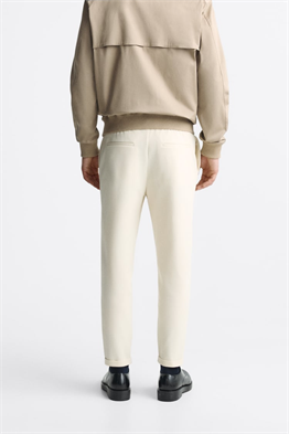 Basic İpli Jogger Pantolon-Ekru