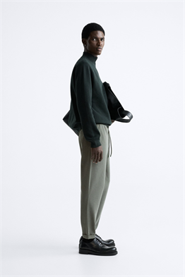 Basic İpli Jogger Pantolon-Haki