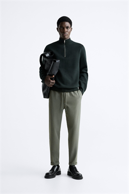 Basic İpli Jogger Pantolon-Haki