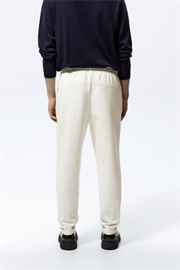 Basic İpli Jogger Pantolon-Kirli Beyaz