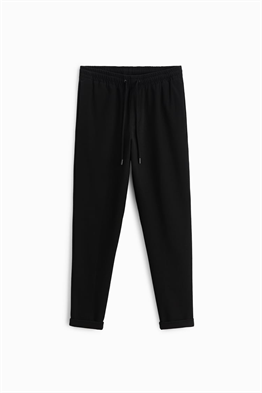 Basic İpli Jogger Pantolon-Siyah