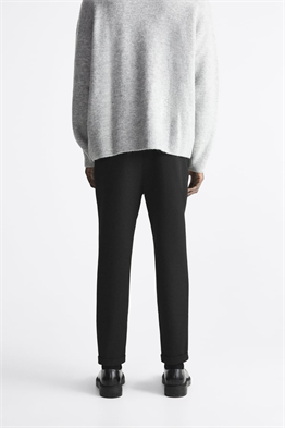 Basic İpli Jogger Pantolon-Siyah