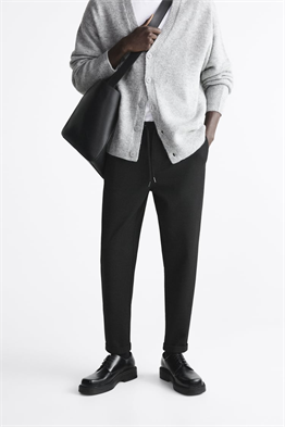 Basic İpli Jogger Pantolon-Siyah