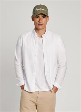 Basic likralı Gömlek-Beyaz