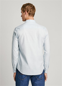 Basic likralı Gömlek-Mavi Açık