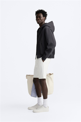 Basic Soft Kumaş İpli Jogger  Şort-Beyaz