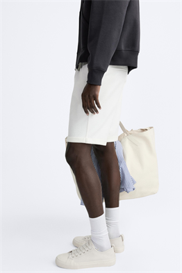 Basic Soft Kumaş İpli Jogger  Şort-Beyaz