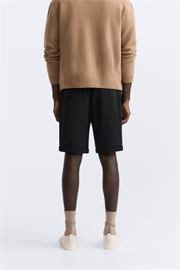 Basic Soft Kumaş İpli Jogger  Şort-Siyah