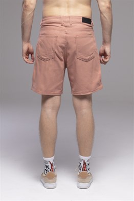 Bol Kalıp Denim Kot  Şort-Somon