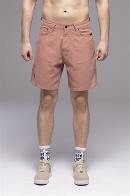 Bol Kalıp Denim Kot  Şort-Somon