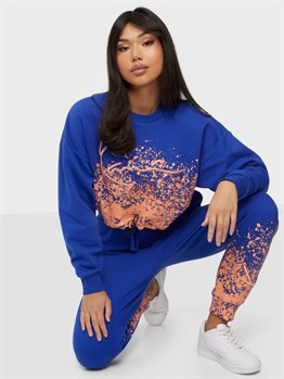 Boya Efektli  Rahat EşofmanAltı Jogger-Saks Mavi