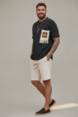 Carpet Etnik T-shirt-Siyah