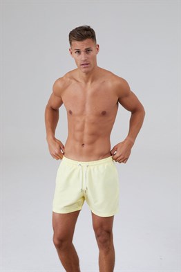 Cepli Pastel Deniz Şortu-Sarı