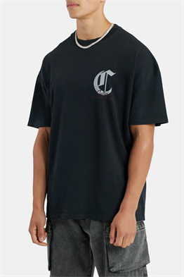 CHERUB GRAPHIC OVERSIZED T-SHIRT-Siyah