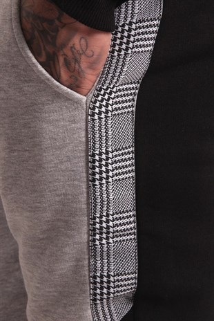 Çift Renk Slim Jogger-Siyah-Gri