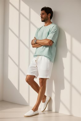 Çizgili T-shirt-Mavi Açık