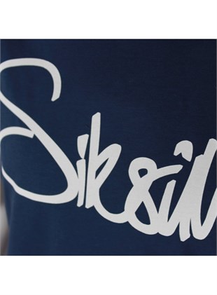 Elyazılı T Shirt-Lacivert