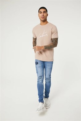 Essantial Slim Fit  T shirt-Bej