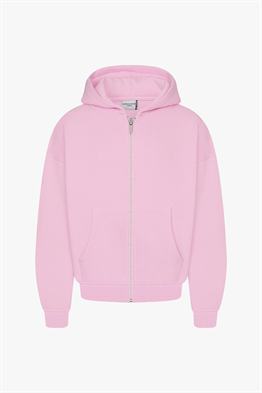 Fermuarlı Kapişonlu Sweat-Pembe